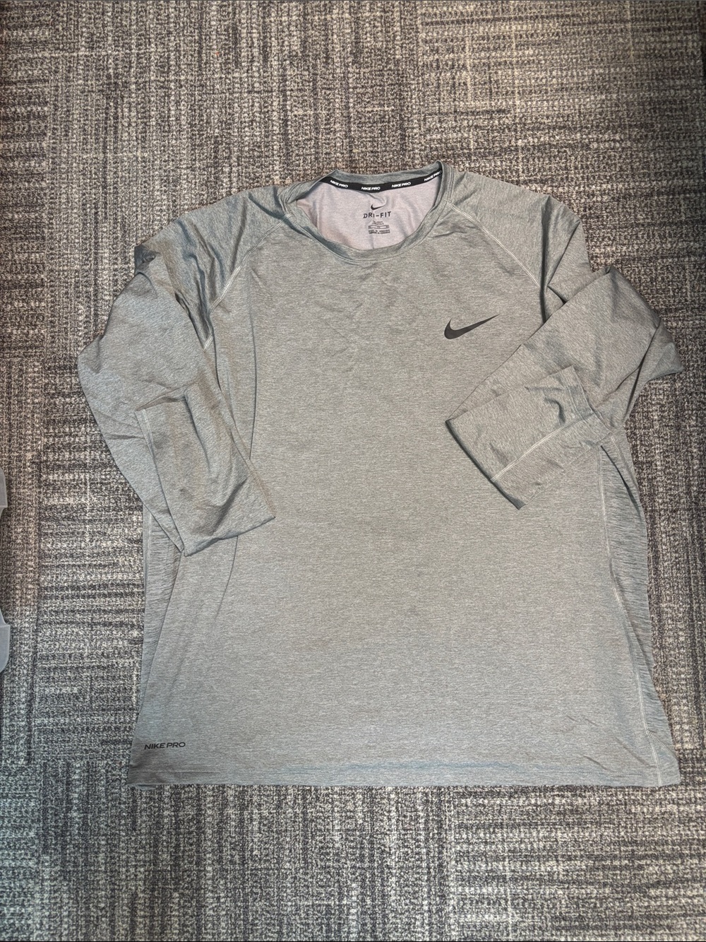 Nike Light Gray Dri-FIT Long Sleeve Performance Top